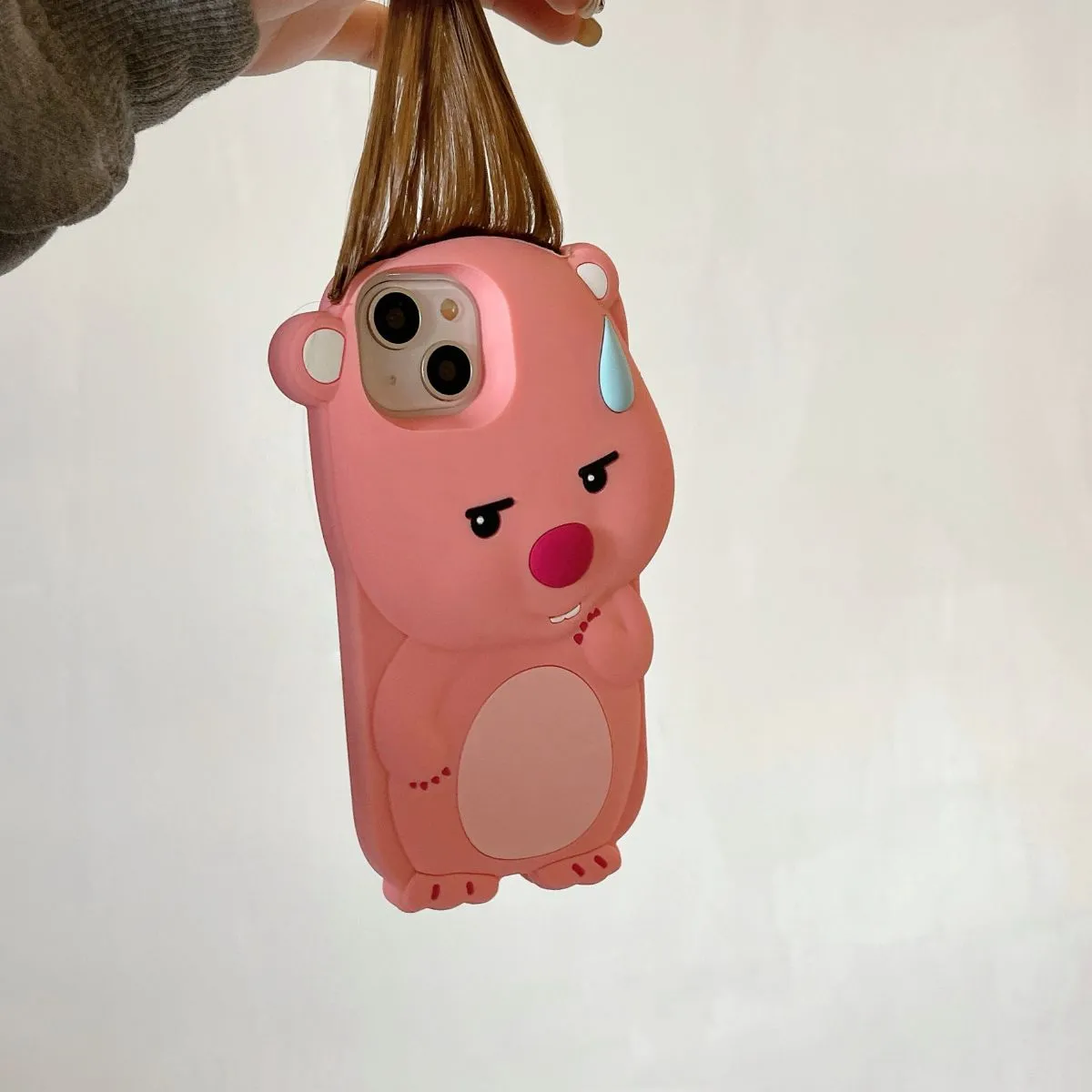 Cute Sweating Bangs Little Beaver Case for iPhone 17, Compatible with iPhone 16/15/14 Pro Max & 13, Shockproof Soft TPU Bumper Cover
